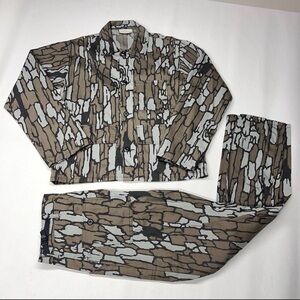 Vintage Rebark Trebark Camouflage Shirt Jacket Pants Set Hunting Outdoor USA 80s